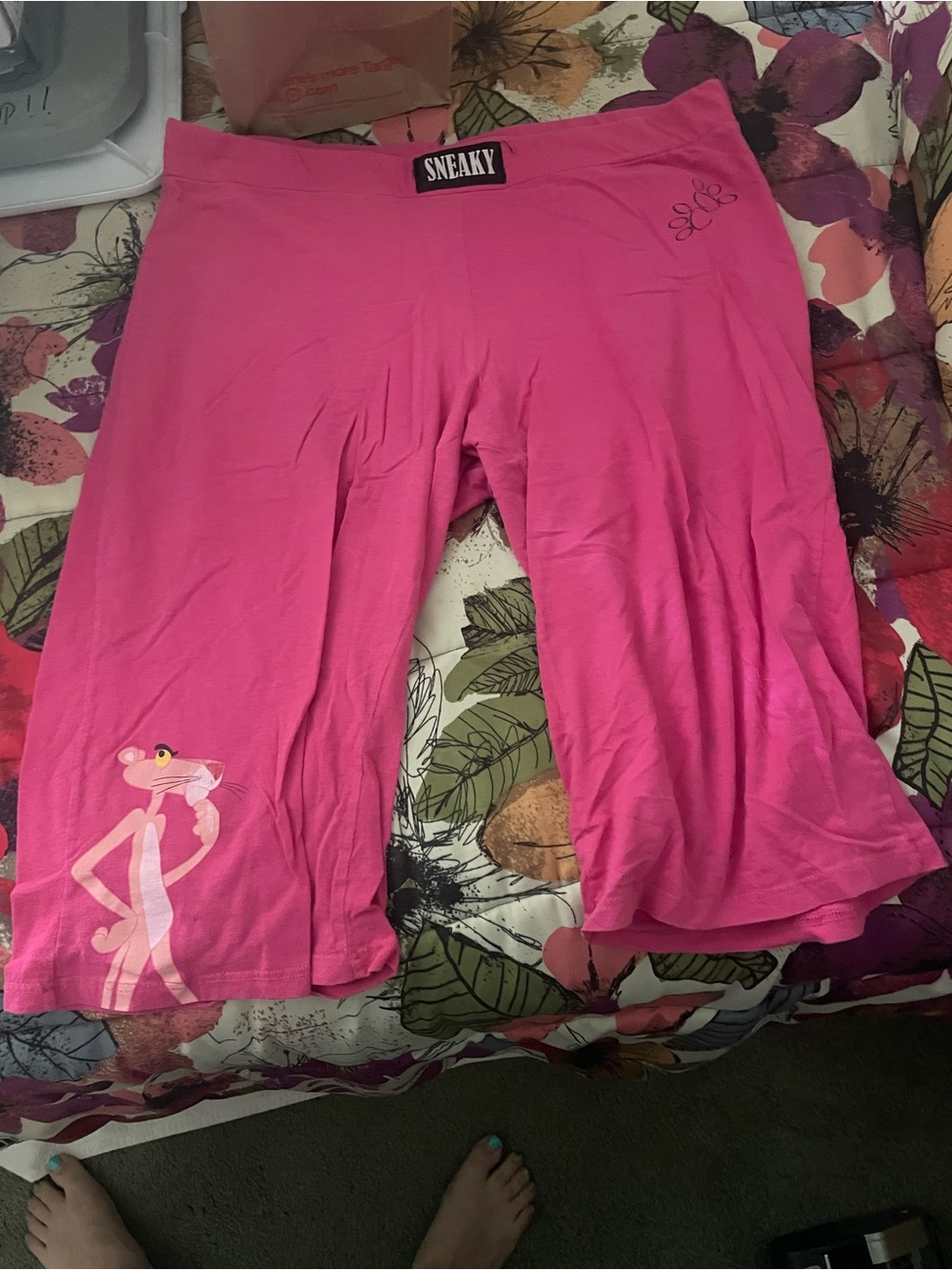 Sneaky Pink Capri Pants with Pink Panther Graphic